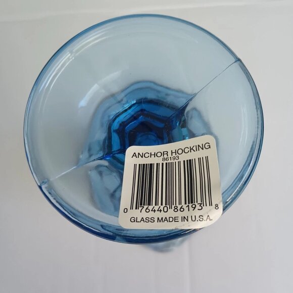 Set Of 4 Anchor Hocking Light Blue Tulip Parfait Glasses Ice Cream Sundae - Picture 3 of 9